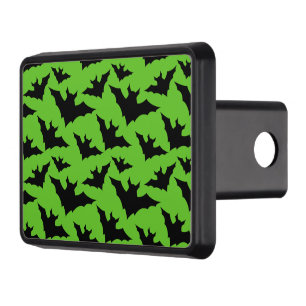 Halloween black bats green cool spooky pattern trailer hitch cover