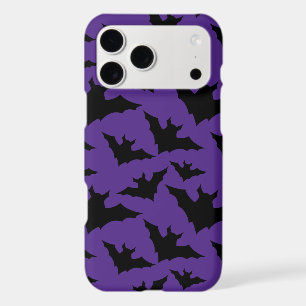 Halloween black bats purple cool spooky pattern