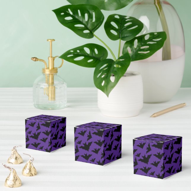 Halloween black bats purple cool spooky pattern favor box (Multiple)
