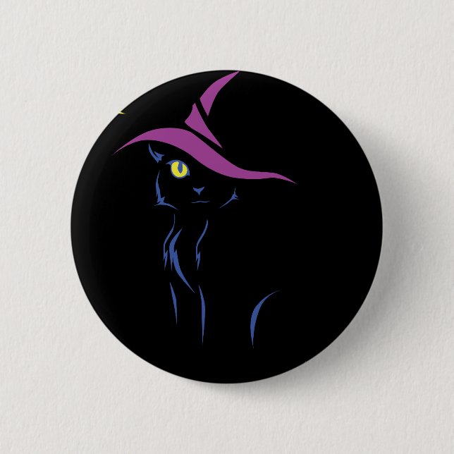 Halloween Black Cat 2 Inch Round Button (Front)