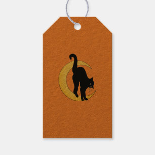 Halloween Black Cat and Cresent Moon Gift Tag