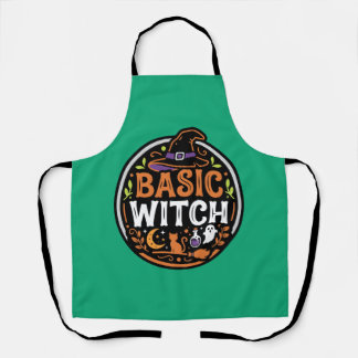 Halloween: black cat and ghost – Basic Witch. Apron