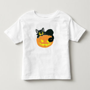 Halloween Black Cat and Pumpkin Toddler T-shirt