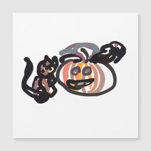 Halloween black cat and raven