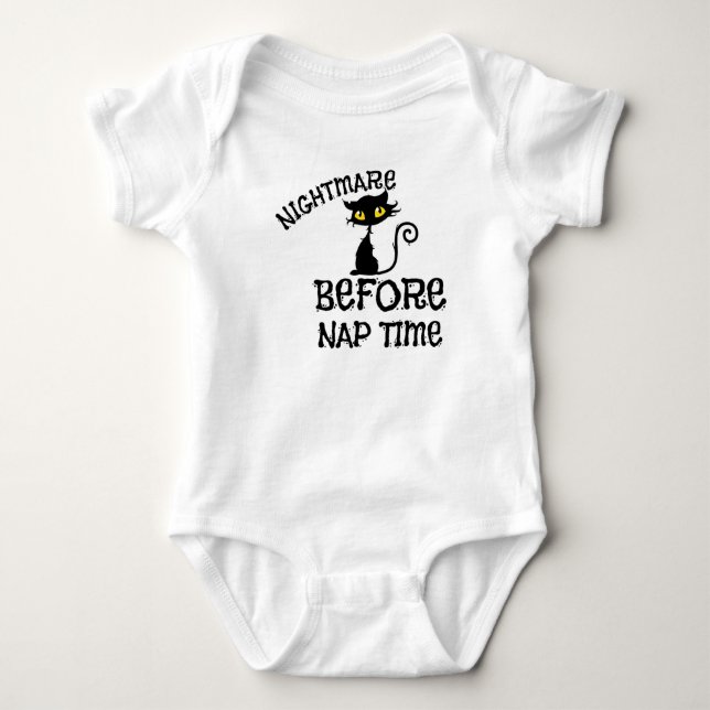 Halloween Black Cat Baby Sleeper Bodysuit (Front)