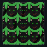 Halloween Black Cat Bandana<br><div class="desc">This awesome bandana features a black cat with pointed ears,  bright green eyes and a sly red grin. This creepy kitty is perfect for Halloween or for cat lovers.</div>