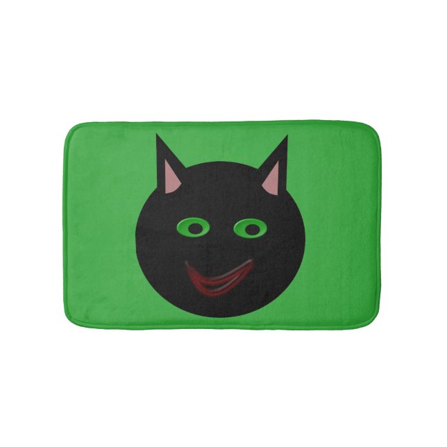 Halloween Black Cat Bath Mat (Front)