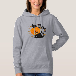Halloween Black cat Boo Hoodie