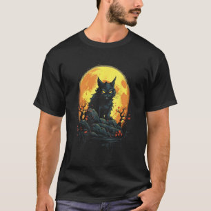 Halloween Black Cat by Haunted Horror Halloween 2 T-Shirt