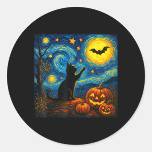 Halloween Black Cat Cat Lovers Cat Classic Round Sticker