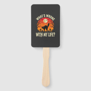 Halloween Black Cat Cemetery Horror Graphic Hand Fan