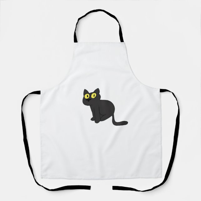 Halloween Black Cat Classic T-Shirt Apron (Front)