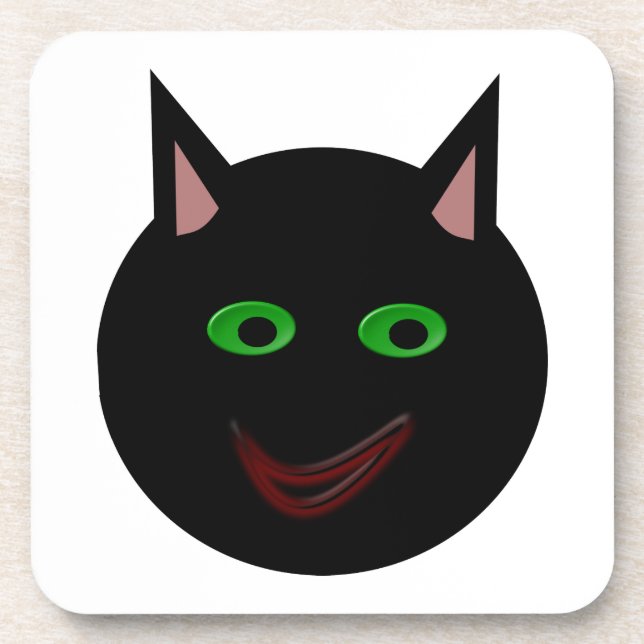 Halloween Black Cat Coaster (Front)