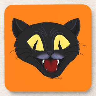 Halloween Black Cat  Coaster