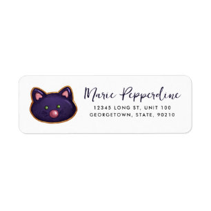 Halloween Black Cat Cookie Customizable