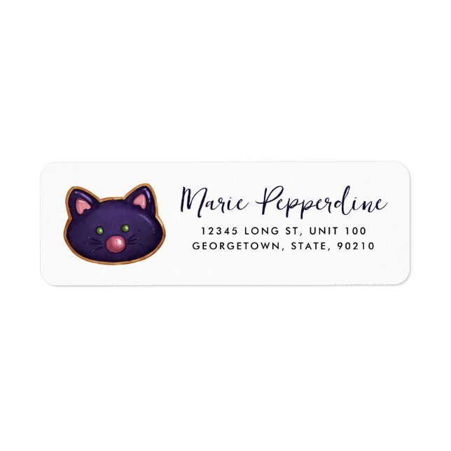 Halloween Black Cat Cookie Customizable (Front)
