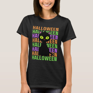 Halloween Black Cat Costume Fun Kitty Cats Dad Mom T-Shirt