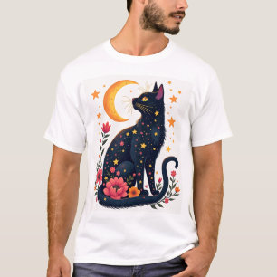Halloween Black Cat Costume Mystical Cat Lover Wom T-Shirt
