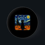 Halloween Black Cat Costume Van Gogh Starry Night  2 Inch Round Button<br><div class="desc">Halloween Black Cat Costume Van Gogh Starry Night Men Women</div>