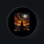 Halloween Black Cat Costume Van Gogh Starry Night  2 Inch Round Button<br><div class="desc">Halloween Black Cat Costume Van Gogh Starry Night Men Women</div>