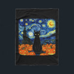 Halloween Black Cat Costume Van Gogh Starry Night  Fleece Blanket<br><div class="desc">Halloween Black Cat Costume Van Gogh Starry Night Men Women</div>