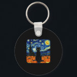 Halloween Black Cat Costume Van Gogh Starry Night  Keychain<br><div class="desc">Halloween Black Cat Costume Van Gogh Starry Night Men Women</div>