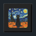 Halloween Black Cat Costume Van Gogh Starry Night  Magnet<br><div class="desc">Halloween Black Cat Costume Van Gogh Starry Night Men Women</div>