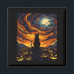 Halloween Black Cat Costume Van Gogh Starry Night  Magnet<br><div class="desc">Halloween Black Cat Costume Van Gogh Starry Night Men Women</div>