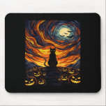 Halloween Black Cat Costume Van Gogh Starry Night  Mouse Pad<br><div class="desc">Halloween Black Cat Costume Van Gogh Starry Night Men Women</div>