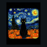 Halloween Black Cat Costume Van Gogh Starry Night  Poster<br><div class="desc">Halloween Black Cat Costume Van Gogh Starry Night Men Women</div>