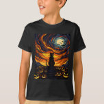 Halloween Black Cat Costume Van Gogh Starry Night  T-Shirt<br><div class="desc">Halloween Black Cat Costume Van Gogh Starry Night Men Women</div>