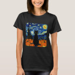 Halloween Black Cat Costume Van Gogh Starry Night  T-Shirt<br><div class="desc">Halloween Black Cat Costume Van Gogh Starry Night Men Women</div>