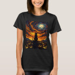 Halloween Black Cat Costume Van Gogh Starry Night  T-Shirt<br><div class="desc">Halloween Black Cat Costume Van Gogh Starry Night Men Women</div>