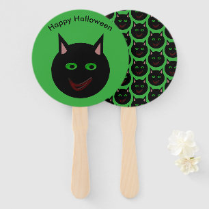 Halloween Black Cat Custom Hand Fan