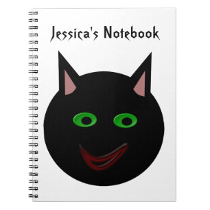 Halloween Black Cat Customizable Notebook