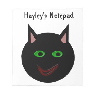 Halloween Black Cat Customizable Notepad