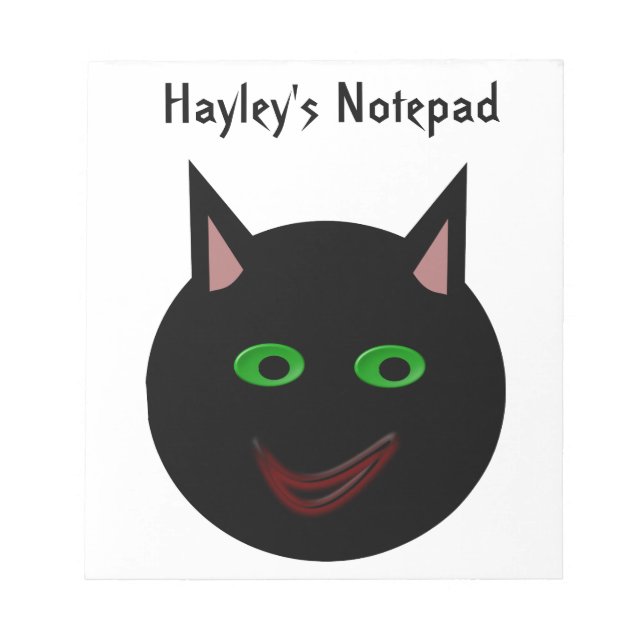 Halloween Black Cat Customizable Notepad (Front)