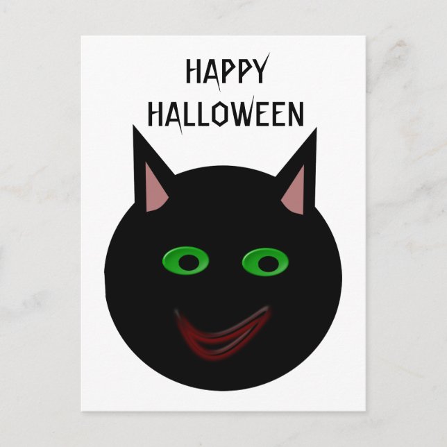 Halloween Black Cat Customizable Postcard (Front)