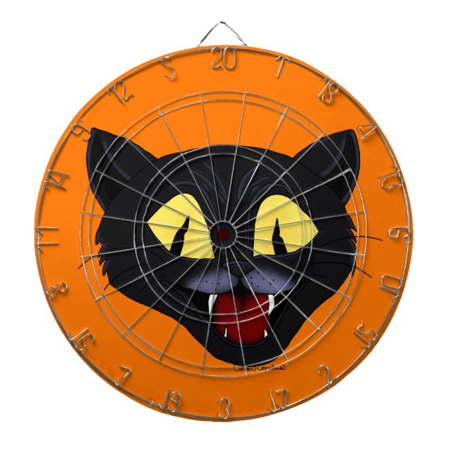 Halloween Black Cat  Dartboard (Front)