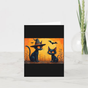 Halloween Black Cat Design For Cat Lovers Graphic Card