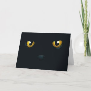 Halloween Black Cat Eyes Card
