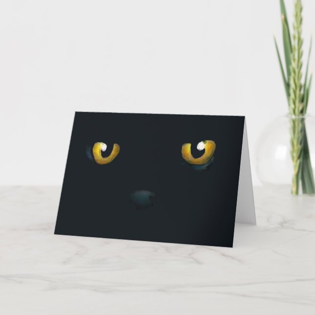 Halloween Black Cat Eyes Card (Front)
