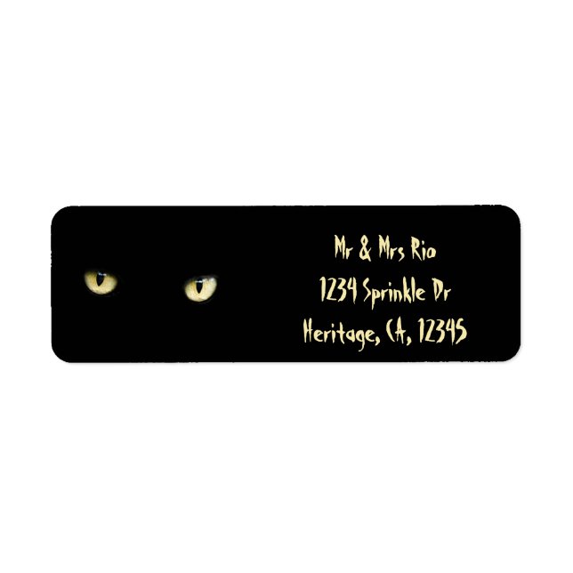 Halloween Black Cat Eyes Custom Address Labels (Front)