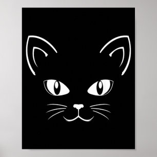 Halloween Black Cat Face _ Kitty Lover Poster