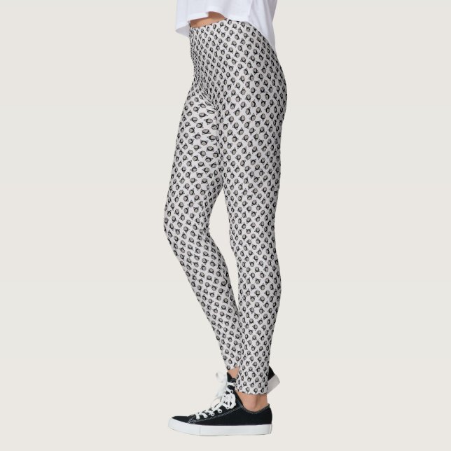 Halloween Black Cat Face Pattern Leggings (Left)