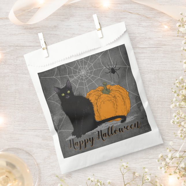 Halloween Black Cat Favour Bag (Clipped)