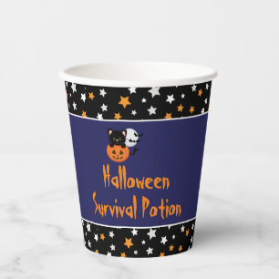 Halloween Black Cat & Full Moon Party Paper Cups