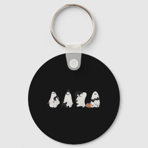 Halloween Black Cat Ghosts Keychain