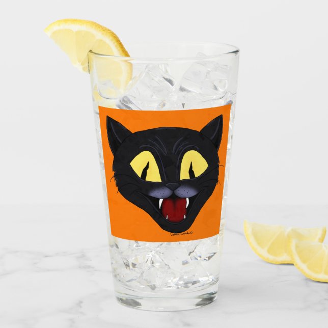 Halloween Black Cat Glass (Front Ice)
