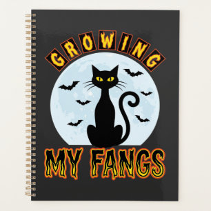 Halloween Black Cat Growing My Fangs Design Planner